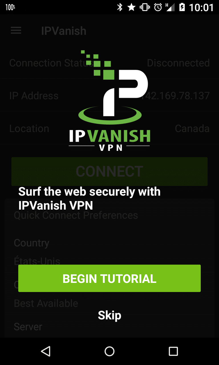 ipvanish tap