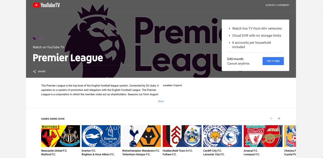 Watch Premier League (EPL) Live Without Cable 2020 - Top 6 Options