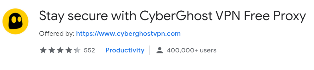 cyberghost extension for chrome