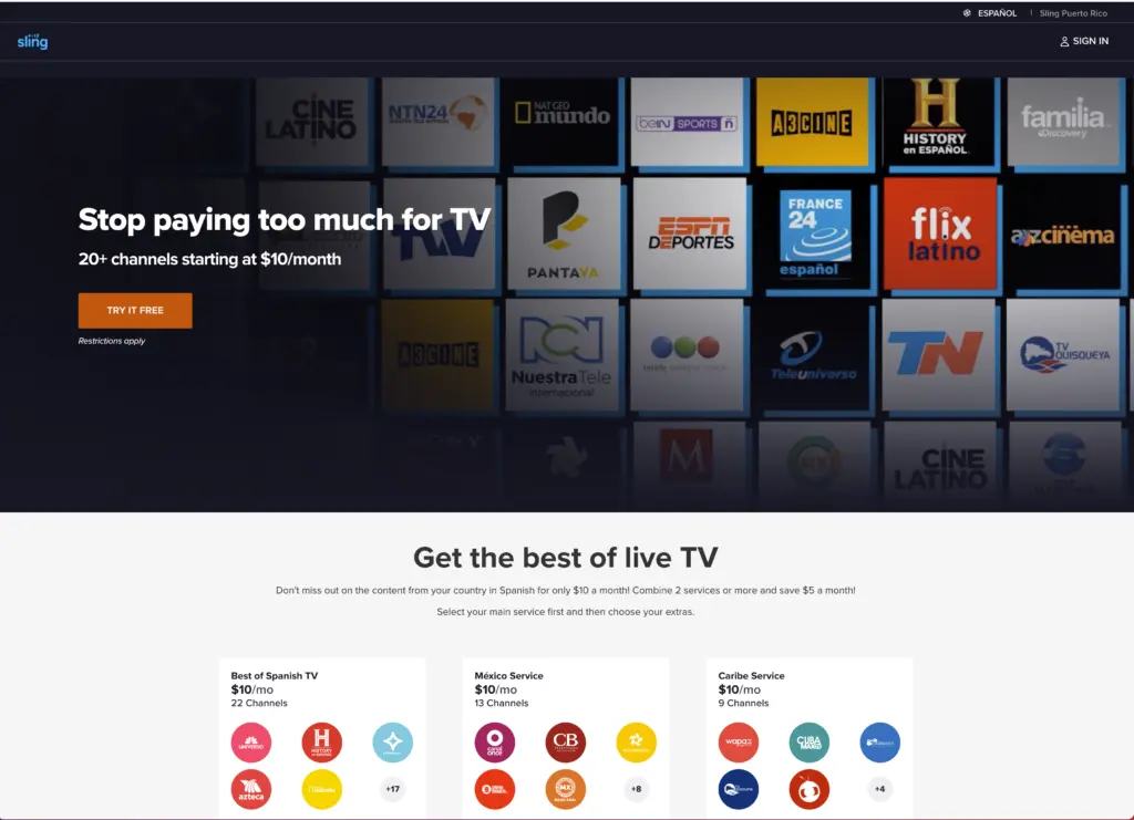 Source: Sling TV