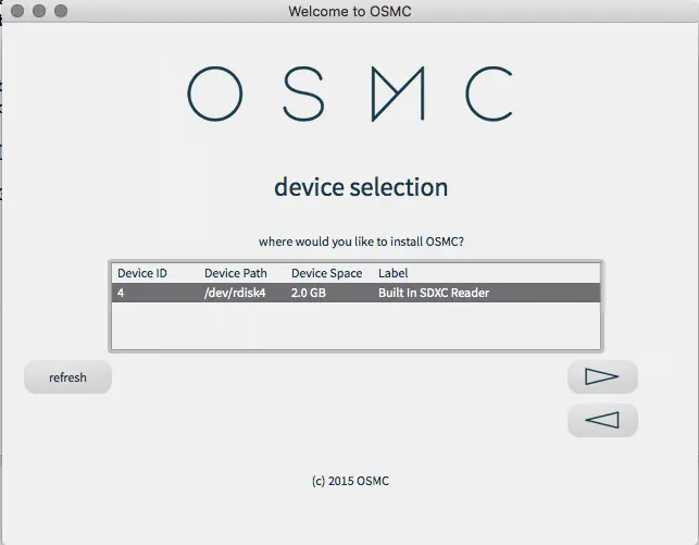 Your SD card should be visible in this menu. Source: Flixed.io