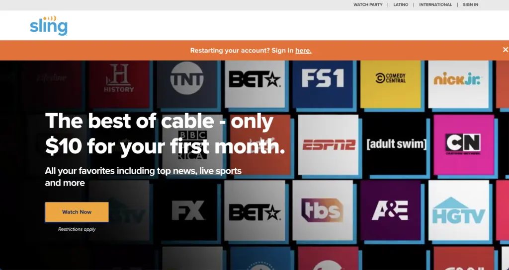 Source: Sling TV