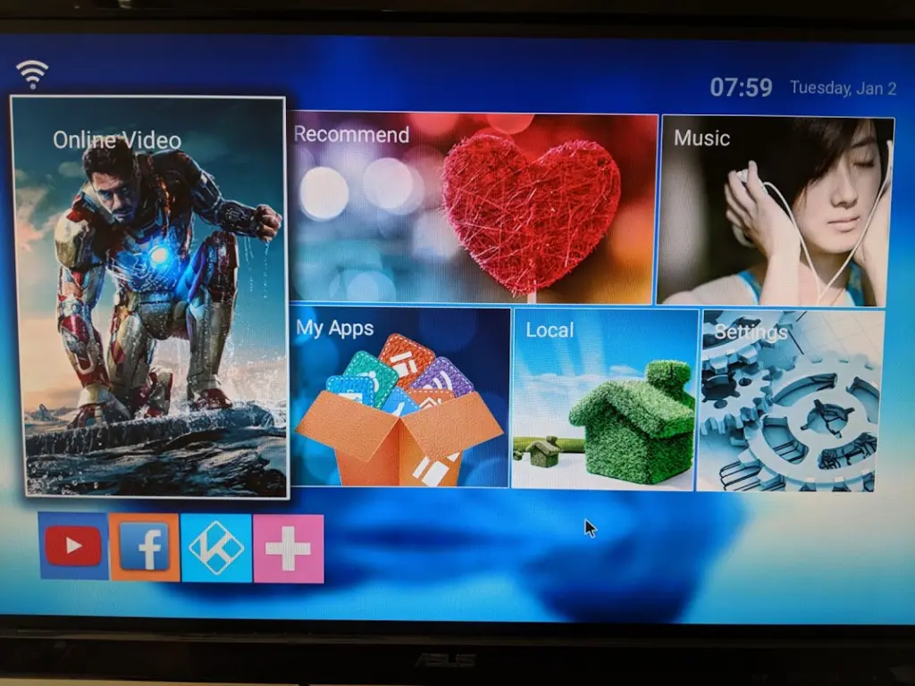 The main menu screen of the MX pro. Source: Flixed.io